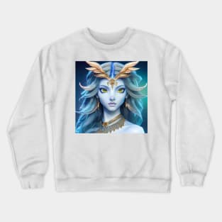 Portrait of Royal Owl Goddess Crewneck Sweatshirt